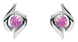9ct White Gold Ladies Pink Sapphire Wrapped Earrings