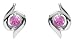 9ct White Gold Ladies Pink Sapphire Wrapped Earrings