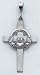 14kt White Gold Claddaugh Cross - K459