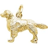 Golden Retriever Charm, Gold Plated Silver