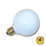 Satco S3443 100G25/W 100W 120V G25 Medium Base White Decorative Globe Incandescent Light Bulb / 120V