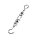 uxcell 締め金 ケーブルワイヤーロープフック　 304ステンレス シルバー ハードウェア 調整可能 フック