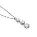 Cubic Zirconia CZ Sterling Silver Three Stone Pendant Necklace image 2