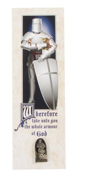 LDS Armor of God Steel Tie Tack with Silver Finish - Tie Pin, LDS Missionary, Priesthood Gift - Comes with an Armor of God Bookmark