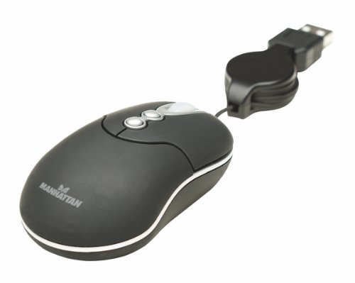 Manhattan MM3 Optische Micro Maus (USB, F&uuml;nf Tasten mit Scrollrad, 1000 dpi) schwarz Preisvergleich