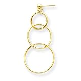 14k Interlocking Circle Drop Post Earrings