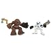 Star Wars Galactic Heroes 2 Pack 2 Inch Tall Action Figure : Chewbacca with Slingshot and Blue Striped Clone Trooper with Blaster Pistol_s-2