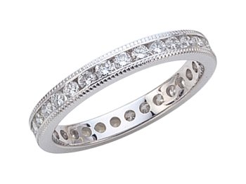 1.00 cts Round Diamonds Eternity Band Platinum 18kt White or Yellow Gold