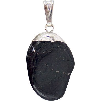 Black Tourmaline Tumbled Stone Pendant