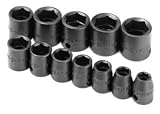 SK Hand Tools 4062 12-Piece 3/8-Inch Drive 6 Point High Visibility Standard Metric Impact Socket Set