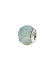 Sterling Silver Light Blue Cracked Agate Stone Charm