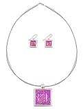 Dichroic art glass jewelry set, 'Lovers'