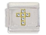 Clearly Charming Crystal Cross Italian Charm
