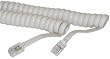 RJ22, 4P / 4C, Ivory Satin Coil, Reverse, 25 ft (Headset to Phone)