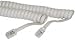 RJ22, 4P / 4C, Ivory Satin Coil, Reverse, 25 ft (Headset to Phone)