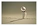 Lady with Parasol Standing in Sand Dunes and Casting a Shadow Photographic Poster Print by Kate Thompson, 24x18