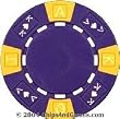Clay Composite Tri Color Ace King Poker Chips 25 11.5 gram Purple Poker Chips