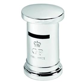 Personalised Silver Plated Traditional Post Box Money Box Engraved Free