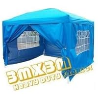 Quictent New 10x10' Blue Ez Pop up Gazebo Party Wedding Tent Canopy with Sidewalls/silver Coated