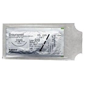 Braunamid Synthetic Suture / Needle Combinations - 45 cm - 2/0 - Medium