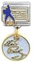 Elvis Presley Collection Blue Elvis Silhouette with Autograph Dangle Italian Charm
