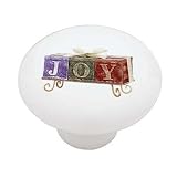 Christmas Joy Candles Decorative High Gloss Ceramic Drawer Knob