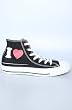 Converse The Chuck Taylor Hi (Product) Red I Love in Black,Sneakers for Women