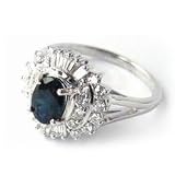 31Y5NrBMWZL. SL160  Oval Sapphire & Diamond Cluster Vintage Style Ring 18K White Gold