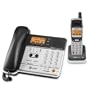 AT&T TL76108 5.8GHz Two-Line Digital Corded/Cordless Answering System - Titanium and Metallic Charcoal