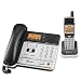 AT&T TL76108 5.8GHz Two-Line Digital Corded/Cordless Answering System - Titanium and Metallic Charcoal
