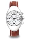 Franchi Menotti Mens Brown Leather Strap Stainless Steel Chrono watch white Dial