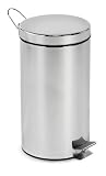 Polder 232344 7.9-Gallon Round Step Can, Stainless Steel