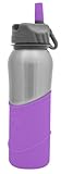 Nathan Stainless Steel 700ml Silicone Sleeve Flip Straw Bottle