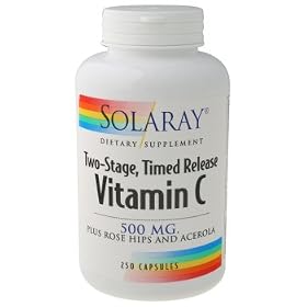 Solaray - Vitamin C Rose Hips & Acerola, 500 mg