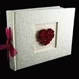 Cream & Burgundy Rose Wedding Photo Album - Free UK Delivery!