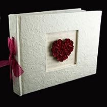 Cream & Burgundy Rose Wedding Photo Album - Free UK Delivery!