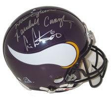 Vikings Greats- Cunningham/Carter/Moon signed Minnesota Vikings Proline Throwback Helmet 3 Signatures