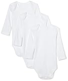 SpaSilk 100% Cotton Long Sleeve Lap Shoulder 3-Pack Bodysuit - White, 24 Months