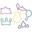 Pk/12 PRINCESS Shaped Rubber Bands Bracelets 6 Styles
