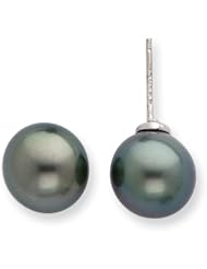 14k Yellow Gold 9 10mm Salt Water Cultured Tahitian Pearl Earrings