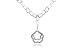 14K White Gold Matte-Finish Hammered-Finish Hand-Crafted Y-Shaped Necklace, Designed with a Flower-Shaped Open Link Drop and Enhanced with Pave Set Diamonds.