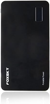 Foxsky Portable 8000mAh Power Bank External Backup Battery Backup Charger Dual USB output With LED Flashlight For iPhone 5S 5C 5 4S 4,Samsung Galaxy Note 3/2 S5/ S4/ S3,HTC One,Nokia,Galaxy Tab, PS Vita, Gopro,tablets etc (Black)