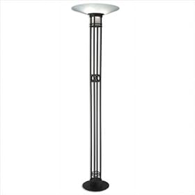 Sonneman Black Steel Prairie Ring Torchiere Floor Lamp