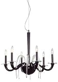 Pantera, 6lt Chandelier, Black/Crystal