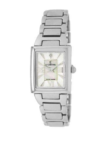 Le Chateau Women's 1816LCL_WHTandBEIGE Diamond Accented All Steel Watch