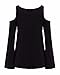 ZANZEA Ladies Off Shoulder Lace Crochet Hollow Long Sleeve Loose Blouse Tops Black 14