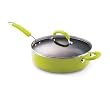Rachel Ray 6-Quart Porcelain-Enamel Deep Saut&eacute; Pan, Green