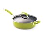 Rachel Ray 6-Quart Porcelain-Enamel Deep Saut� Pan, Green