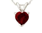 All-Natural Genuine 4 mm, Heart Shape Garnet pendant set in 14k White Gold