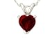 All-Natural Genuine 5 mm, Heart Shape Garnet pendant set in 14k White Gold